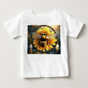 Camiseta Para Bebê Sunflower Bee Dreamcatcher,
