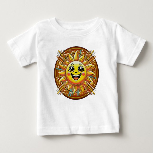 Camiseta Para Bebê Sunny Side Up Baby Tee - Happy Sun (Frente)