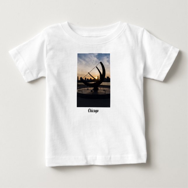 Camiseta Para Bebê Sunset de relógio (Frente)