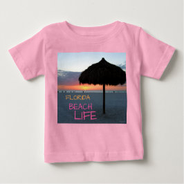 Camiseta Para Bebê Sunset na praia da Flórida Branca