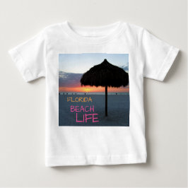 Camiseta Para Bebê Sunset na praia da Flórida Branca