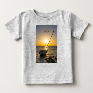Camiseta Para Bebê Sunset Sailboat Shipwreck Golfo Breeze Baby T shir