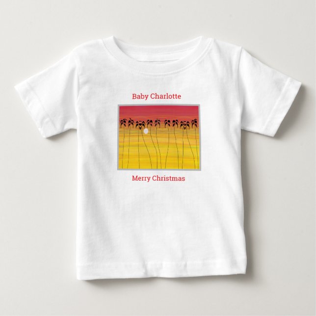 Camiseta Para Bebê Sunset tropical demais (Frente)