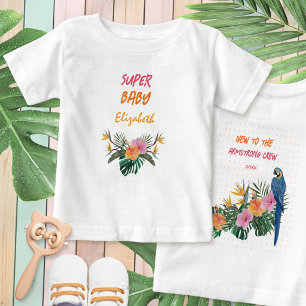Camiseta Para Bebê SUPER BEBÊ Exótico Papagaio Tropical Selva