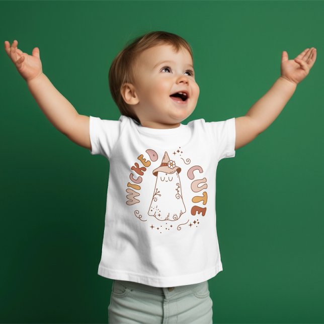 Camiseta Para Bebê Super Bonito bebê Halloween "Wicked Cute" (Criador carregado)