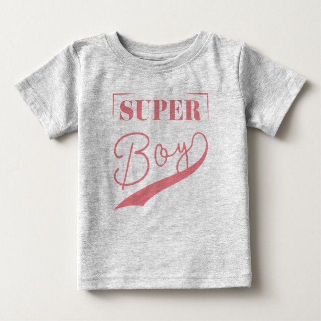 Camiseta Para Bebê Super Boy (Frente)