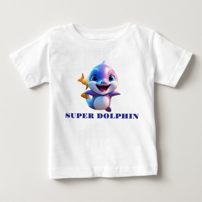 Camiseta Para Bebê Super Dolphin (Frente)