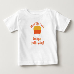 Camiseta Para Bebê Super Fofo “Passe o Candy Corn”