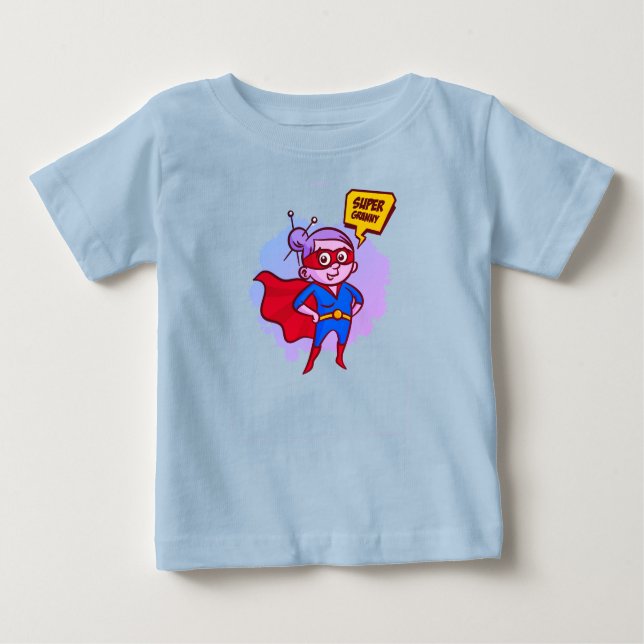 Camiseta Para Bebê "Super Granny" Baby Superman Kids T-Shirt (Frente)