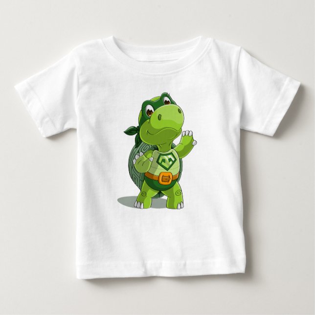 Camiseta Para Bebê Super-herói da tartaruga (Frente)