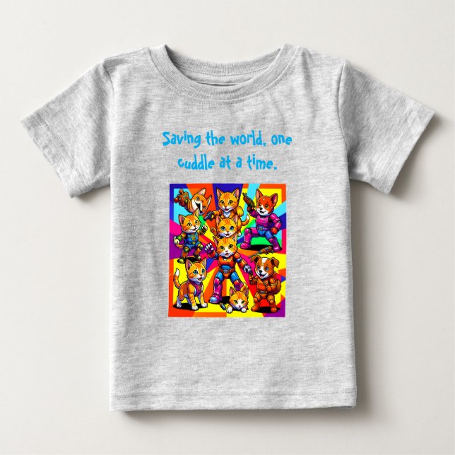 Camiseta Para Bebê Super-heróis da Moda (Frente)