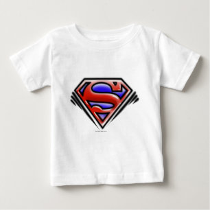 Camiseta Para Bebê Super-Homem  Logotipo Red Airbrush