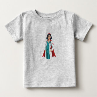 Camiseta Para Bebê Super Infirmière – Héroïne en Blouse Blanche