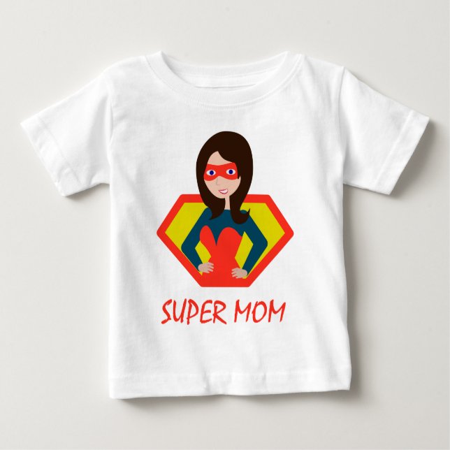 Camiseta Para Bebê Super MOM (Frente)