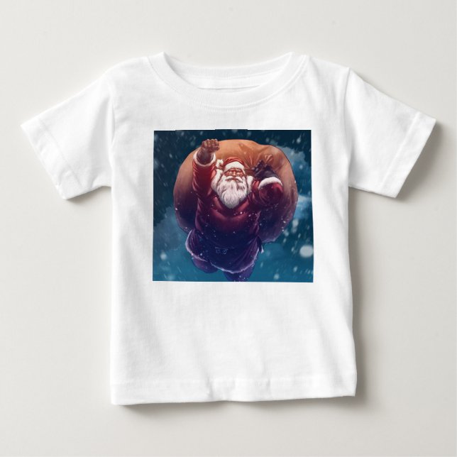 Camiseta Para Bebê Super Papais noeis (Frente)