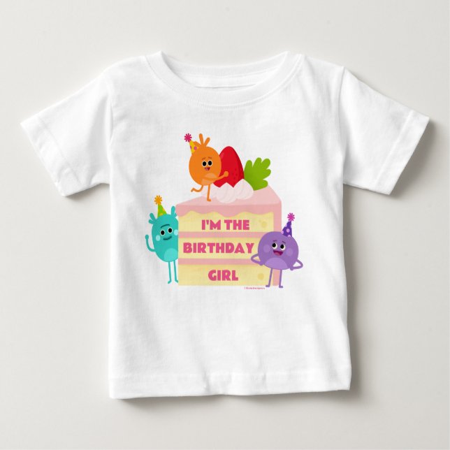 Camiseta Para Bebê Super Simples | Bumble Nums Cake - Rapariga de Ani (Frente)