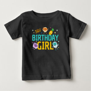 Camiseta Para Bebê Super Simples   Bumble Nums Space Birthday