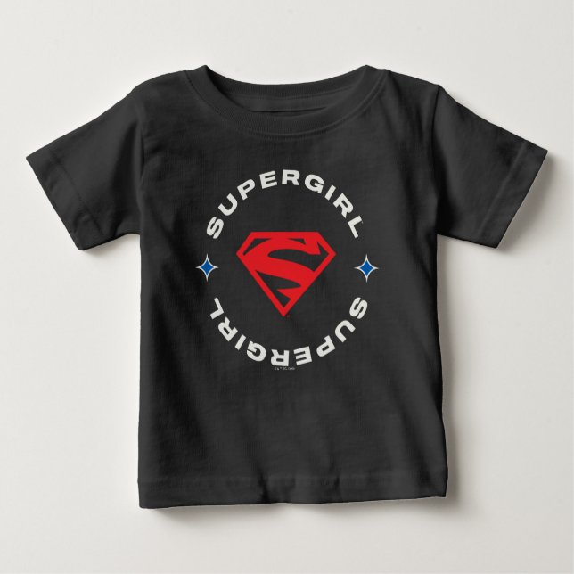 Camiseta Para Bebê Supergirl Age de Heroes Circle S-Shield (Frente)