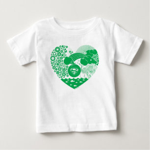 Camiseta Para Bebê Supergirl Floral Peace Hearic