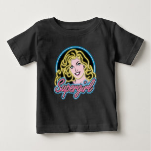 Camiseta Para Bebê Supergirl Retro Neon Lights Graphic