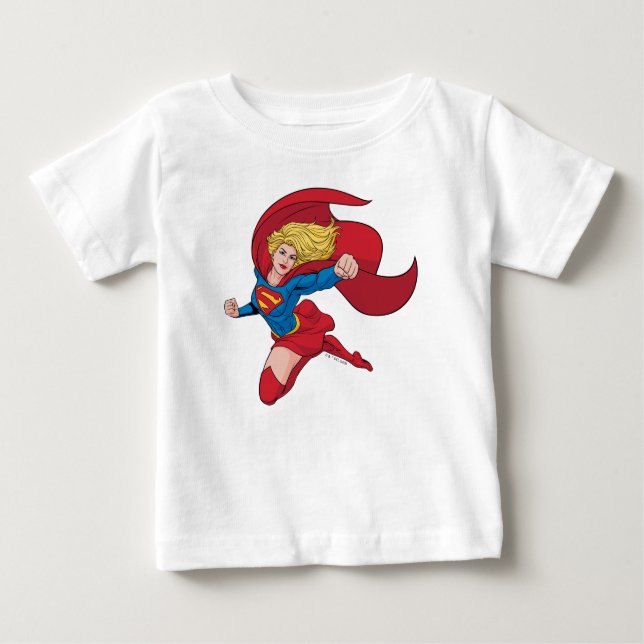 Camiseta Para Bebê Supergirl Stance Adorável (Frente)