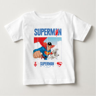 Camiseta Para Bebê Superman e Krypto Voam Alto