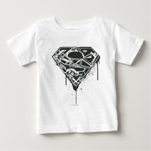 Camiseta Para Bebê Superman S-Shield   Logotipo Fragmentado Splatter
