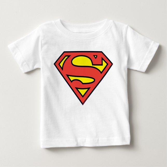 Camiseta Para Bebê Superman S-Shield | Logotipo Superman (Frente)