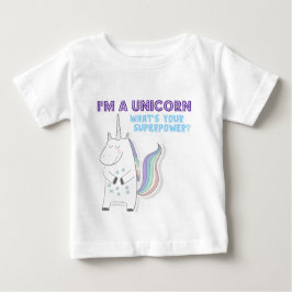 Camiseta Para Bebê Superpotência Unicorn