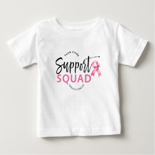 Camiseta Para Bebê Suportar Faixa Rosa do Câncer da Mama em Quadrado