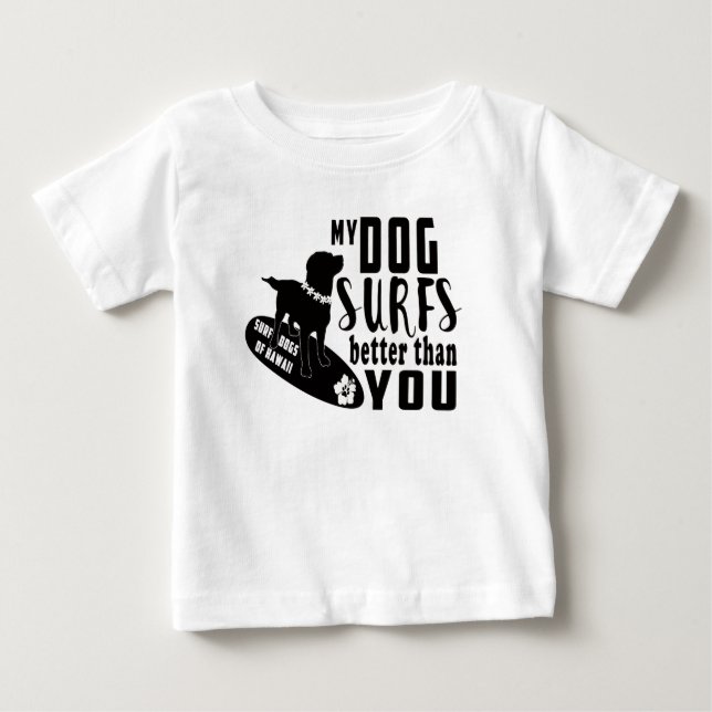 Camiseta Para Bebê Surf Cães Hawaii Gauntlet Camiseta Bebê (Frente)