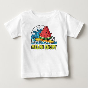 Camiseta Para Bebê Surf e snack