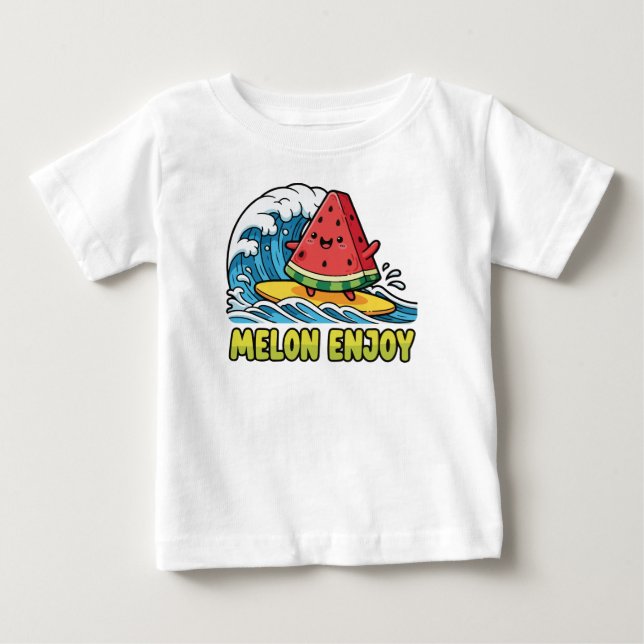 Camiseta Para Bebê Surf e snack (Frente)