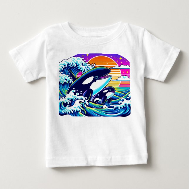 Camiseta Para Bebê Surfar nas ondas (Frente)