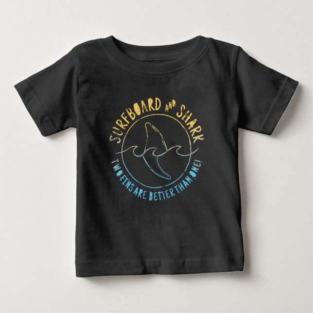 Camiseta Para Bebê Surfboard E Shark Funny Summer Vacy B (Frente)
