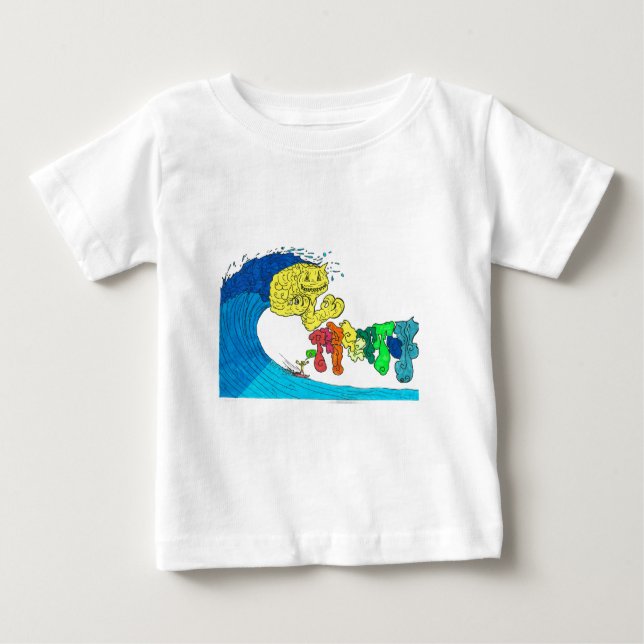 Camiseta Para Bebê surfe percentual (Frente)