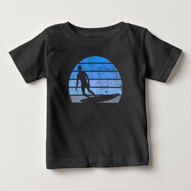 Camiseta Para Bebê Surfe Retrô (Frente)