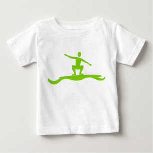 Camiseta Para Bebê Surfe - Verde marciano