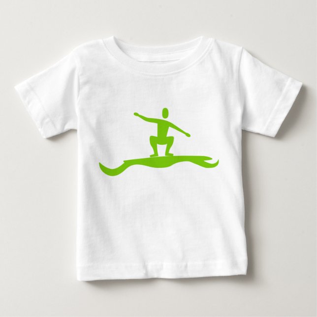 Camiseta Para Bebê Surfe - Verde marciano (Frente)