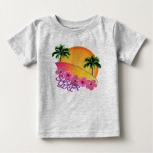 Camiseta Para Bebê Surfer Girl
