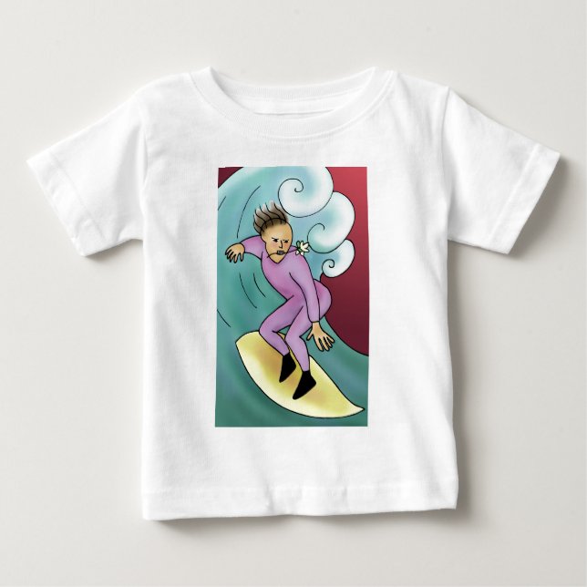 Camiseta Para Bebê Surfer Rosa (Frente)