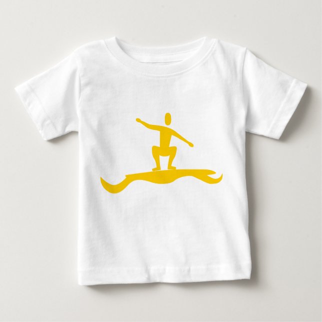 Camiseta Para Bebê Surfing Figure - Amber (Frente)