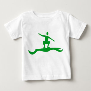 Camiseta Para Bebê Surfing Figure - Grass Green