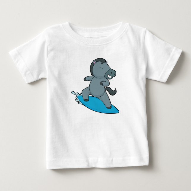 Camiseta Para Bebê Surfista de cavalo esportes aquáticos (Frente)
