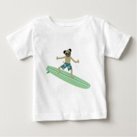 Surfista de Longboard do cão do Pug