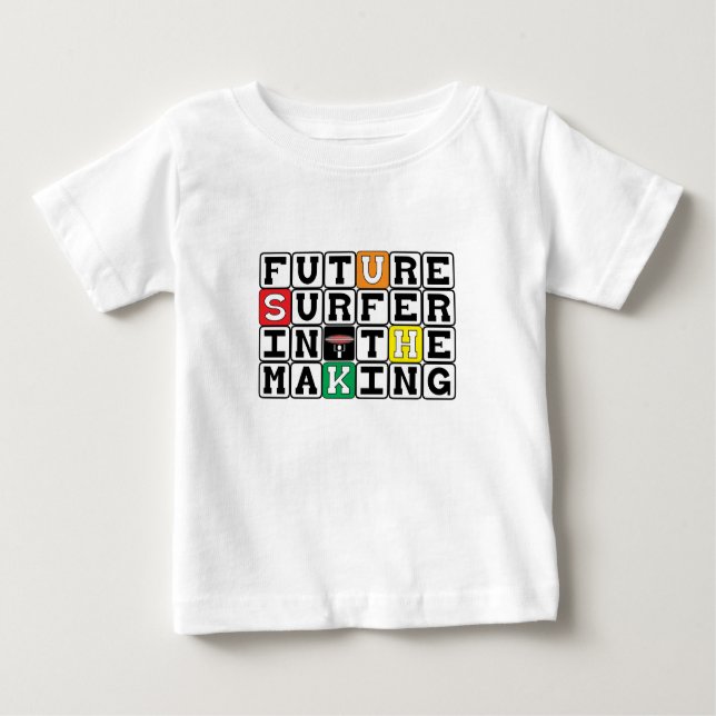 Camiseta Para Bebê SURFISTA FUTURO no T do gráfico do ~ do FAZER (Frente)