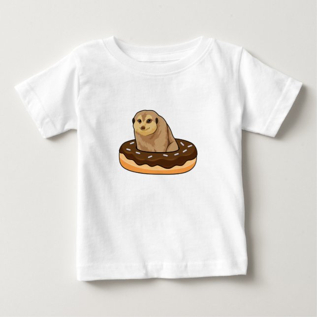Camiseta Para Bebê Suricata com Donut (Frente)