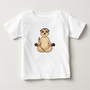 Camiseta Para Bebê Suricata na Meditação de Yoga