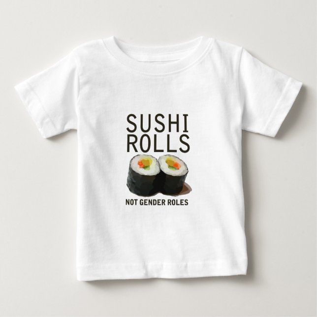 Camiseta Para Bebê Sushi não cumpre papéis de gênero (Frente)