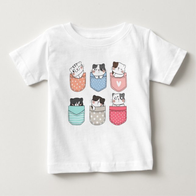 Camiseta Para Bebê Süße kleine Kätzchen (Frente)